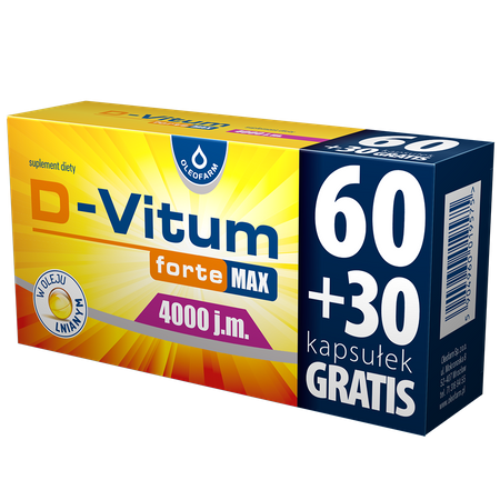 D-Vitum Forte MAX  4000 j.m. – 90 kaps. (60 + 30 GRATIS)