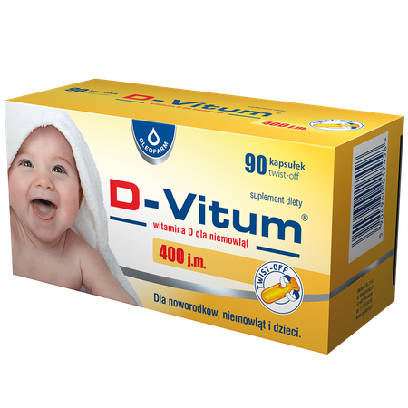 D-Vitum witamina D dla niemowląt 400 j.m., 90 kapsułek twist-off